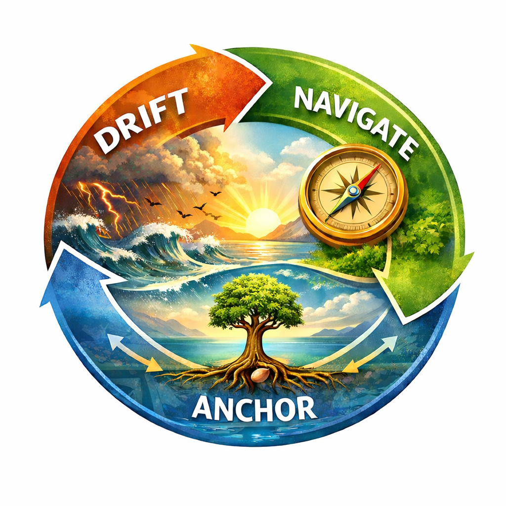 Drift, Navigate, Anchor — the core performance cycle